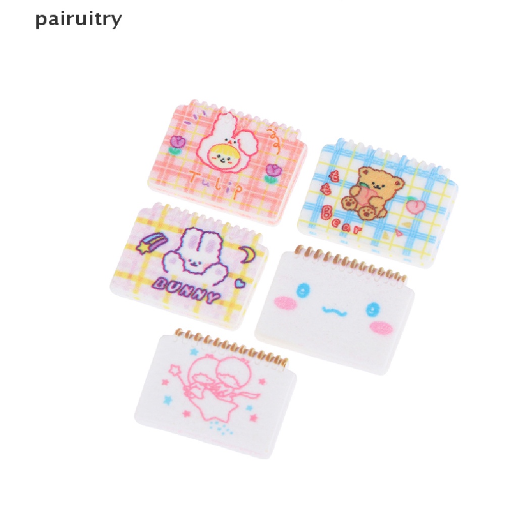 Prt 2PCS Miniatur Notebook Mini Dekorasi Rumah Boneka 1: 12 PRT
