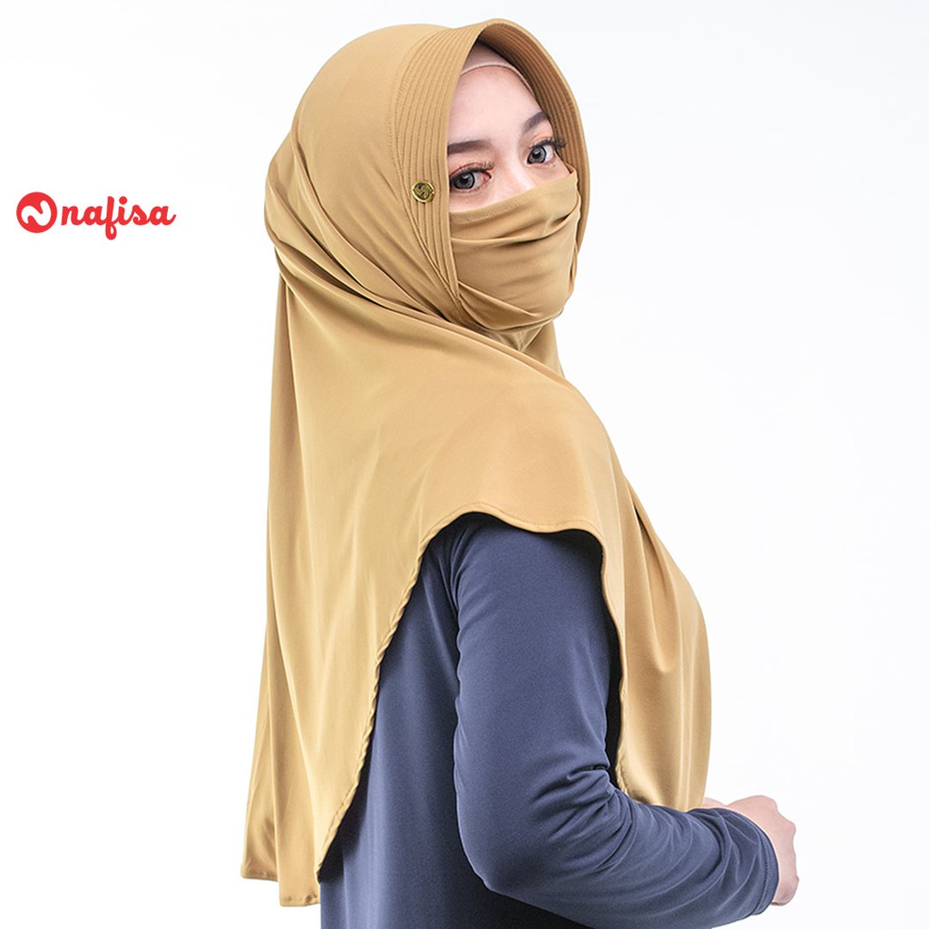 Jilbab Instan Bergo Nafisa Fritania | Hijab Instan Pet Kecil Variasi Masker Kerudung Instan Niqab