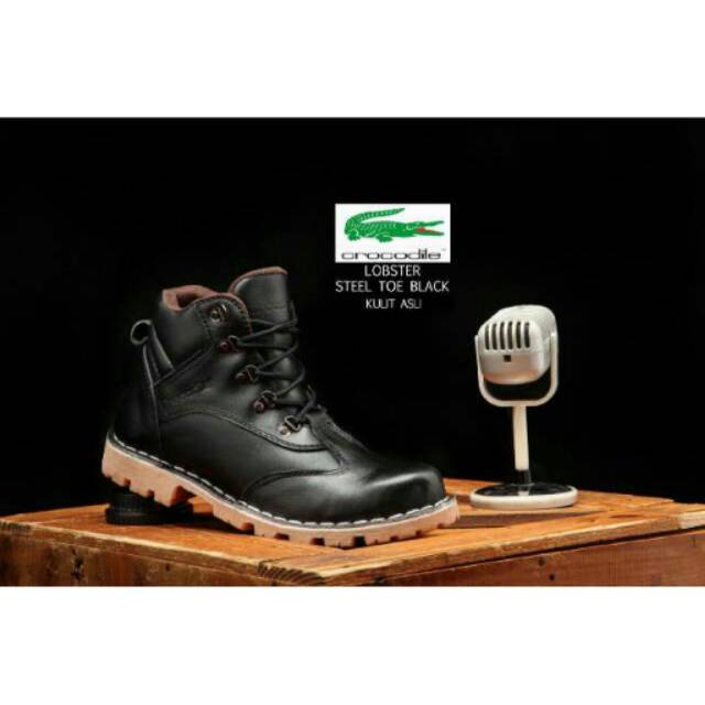 Crocodile Boots Safety Hitam ,Sepatu Boots Pria ,Sepatu Boots Murah