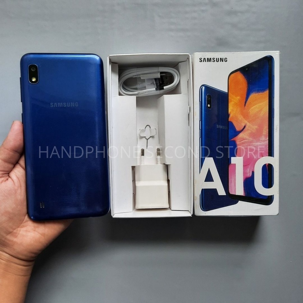 HANDPHONE SAMSUNG A10 2GB/32GB FULLSET NO HF SECOND SEKEN BEKAS MURAH-1