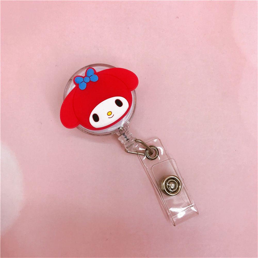 Agustinina Retractable Badge Reel Cute Silicone Name Tag Anime Perawat Dokter Kartun Pemegang Kartu Nama