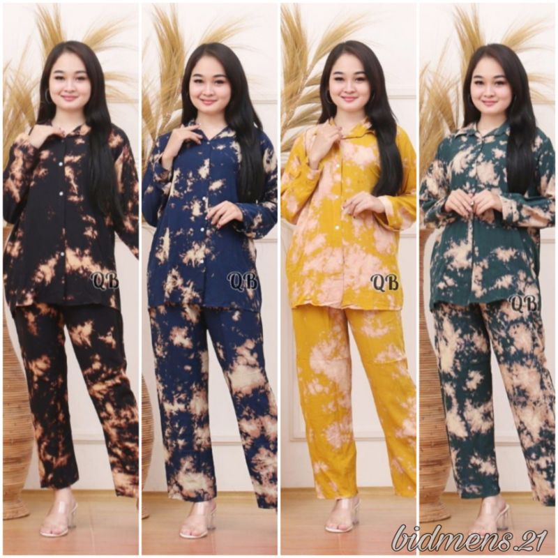 [BISA COD] Setelan Tie Dye / Setelan TieDye / One Set Rayon Wanita