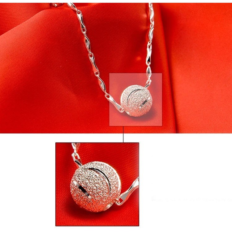 Fashion Sterling Silver Transfer Beads Pendant Necklace Jewelry Good Luck