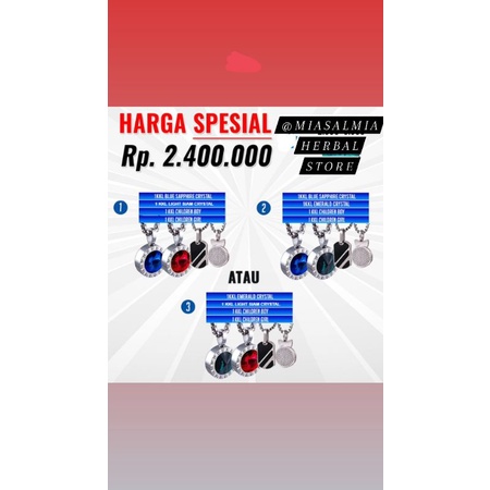 Kalung Kesehatan PAKET HEMAT KK Liforce Blue Sapphire + Topas + Girl + Boy ( 4 Pcs KKL )