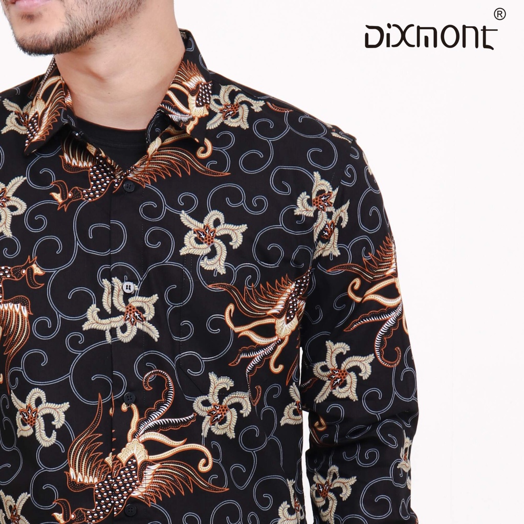 Dixmont - BL01921 Kemeja Batik Pria Basic Formal Lengan Panjang