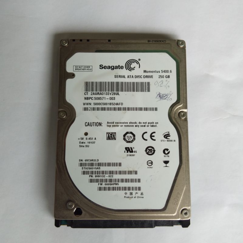 Harddisk HDD Hardisk Laptop Seagate 250GB