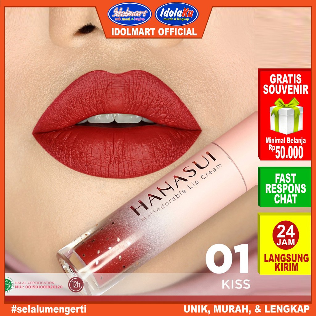 IDOLAKU Hanasui Mattedorable Lip Cream - 01 Kiss