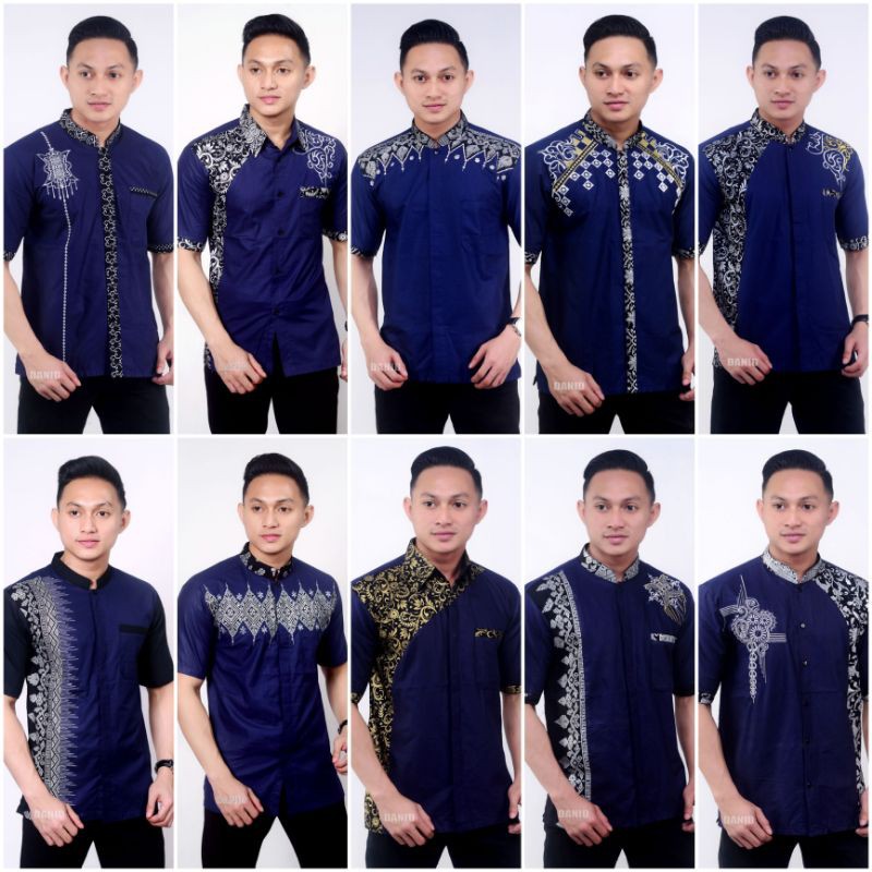 koko warna biru navy / koko kurta pendek / kurta murah / koko batik murah