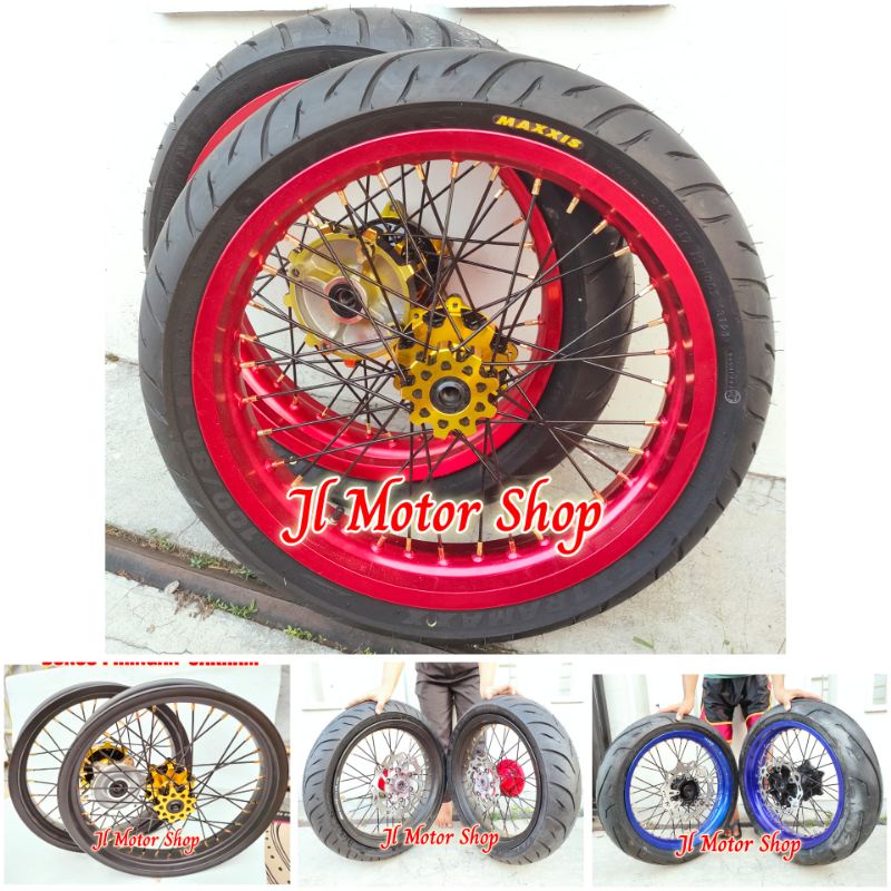 BAN VELG SUPER MOTO SUPERMOTO CRF 150 L KLX 150 WR 155 TROMOL WARNA Plus Ban