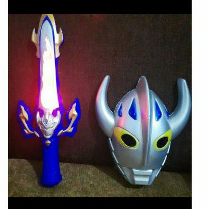 mainan anak senjata taro topeng tanduk ultraman super hero