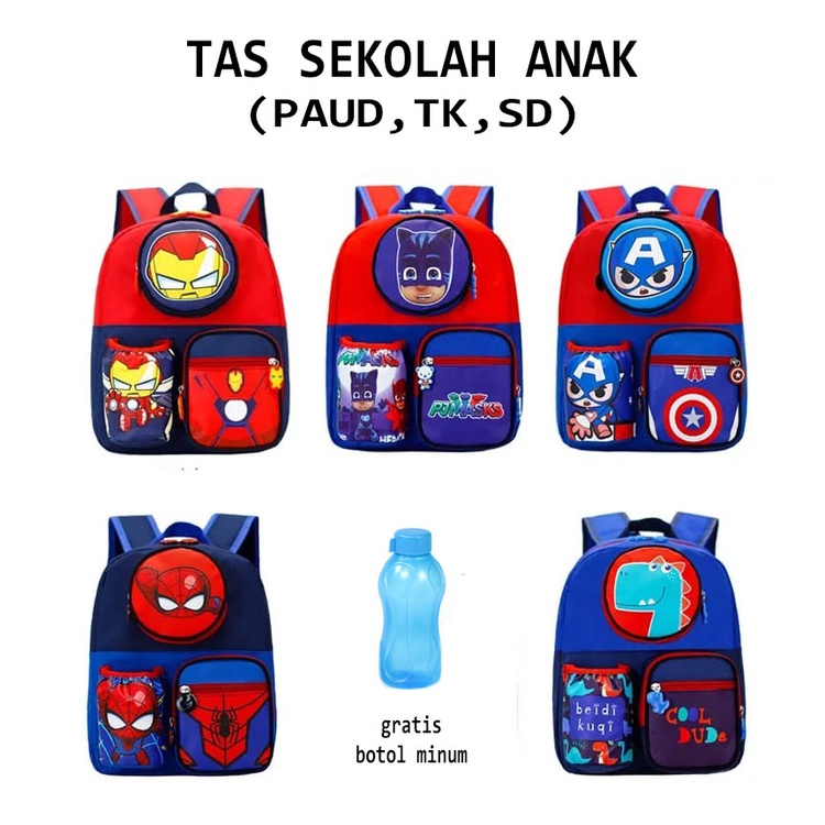 Tas sekolah anak laki laki sd karakter superhero