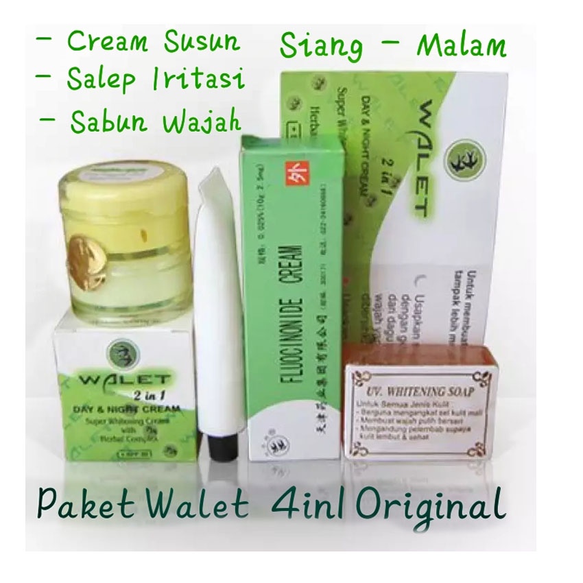 Paket Cream Susun Walet Siang Malam 4in1 + Salep Anti Iritasi walet + sabun Walet Dhilisa Original B