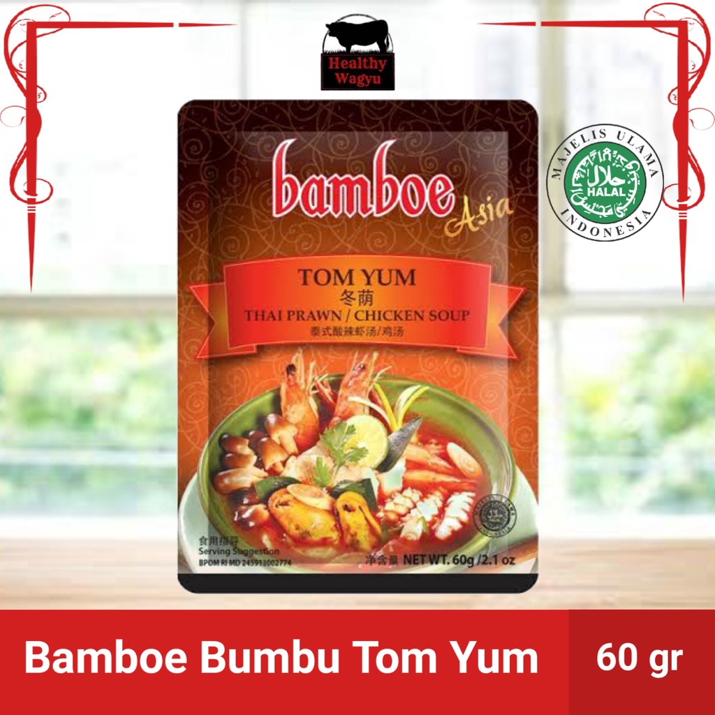 

Bamboe Bumbu Tom Yum | Thai Prawn / Chicken Soup Spice Mix (60 g) Healthy Wagyu