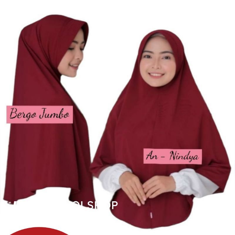 BERGO JUMBO Polos Annindya Hijab Simple Pet Jersey Zoya Hijab Instan