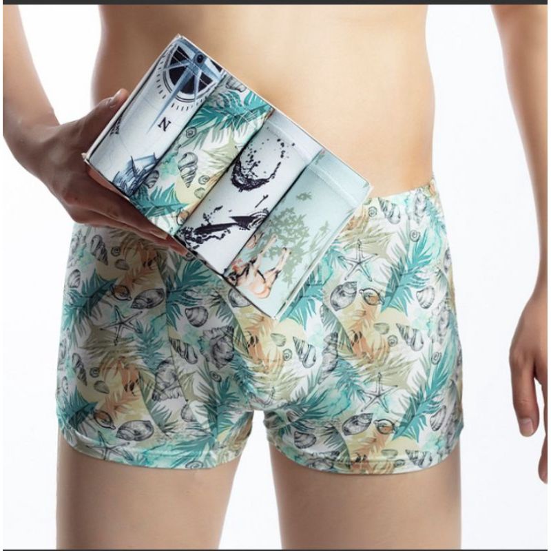 (1 buah) Aneka Boxer dalaman sexy Pria Celana Dalam pria Pakaian dalam cowo motif