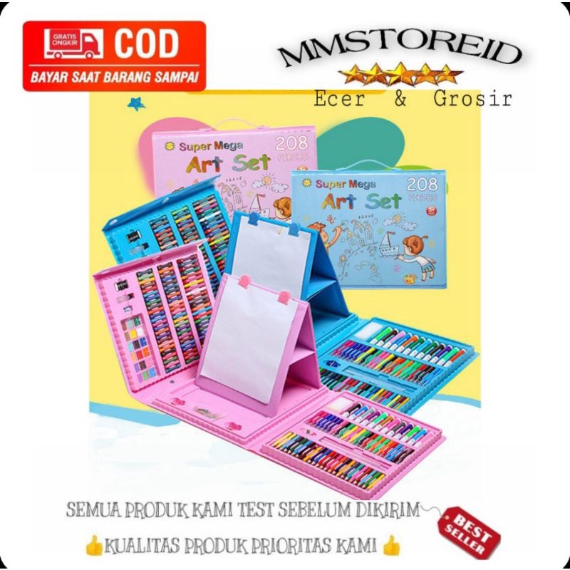 

MM - Crayon set 208 art set crayon drawing set in 208 alat melukis dan mewarnai anak crayon menggambar anak 208 in 1