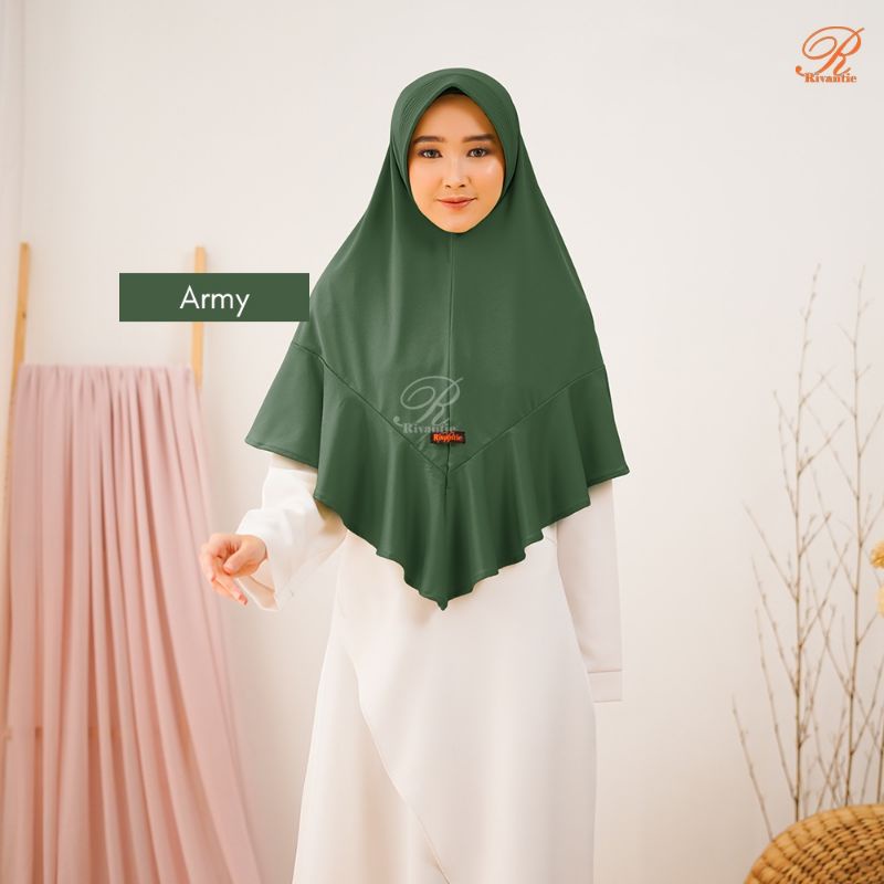PROMO Kerudung Rivantie claudia M / kerudung instan / Jersey creb-ARMY