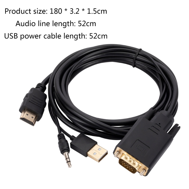 Btsg Kabel VGA Ke 6Feet (Pria Ke Male) Dengan Konektor Untuk Monitor Komputer, Desktop, Laptop