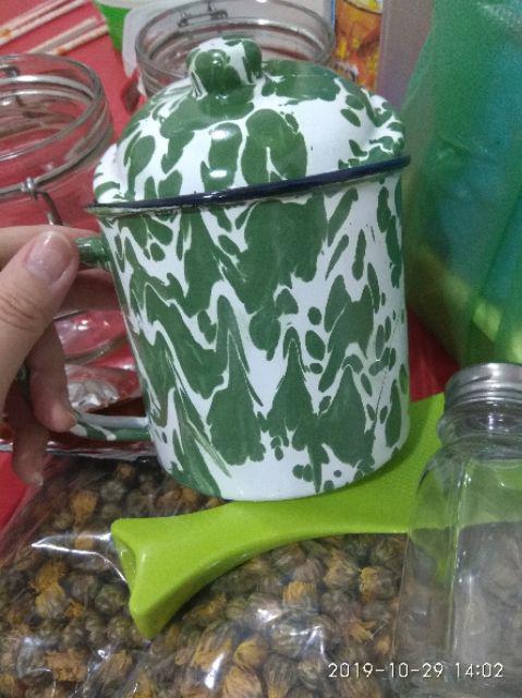 Mug Enamel / Mug Blurik Mug Loreng Hijau Abri