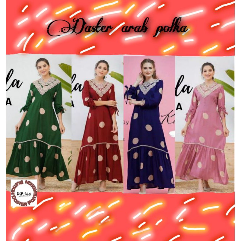 Daster arab/ daster arab panjang/ daster arab busui/ daster arab motif polkadot/daster Kencana ungu