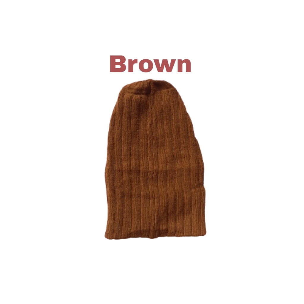 ho KUPLUK SIMPLE PLAIN (A) Topi Anak Lucu Model Kupluk Usia 0 Sampai 3 Tahun Kualitas Terbaik-BROWN