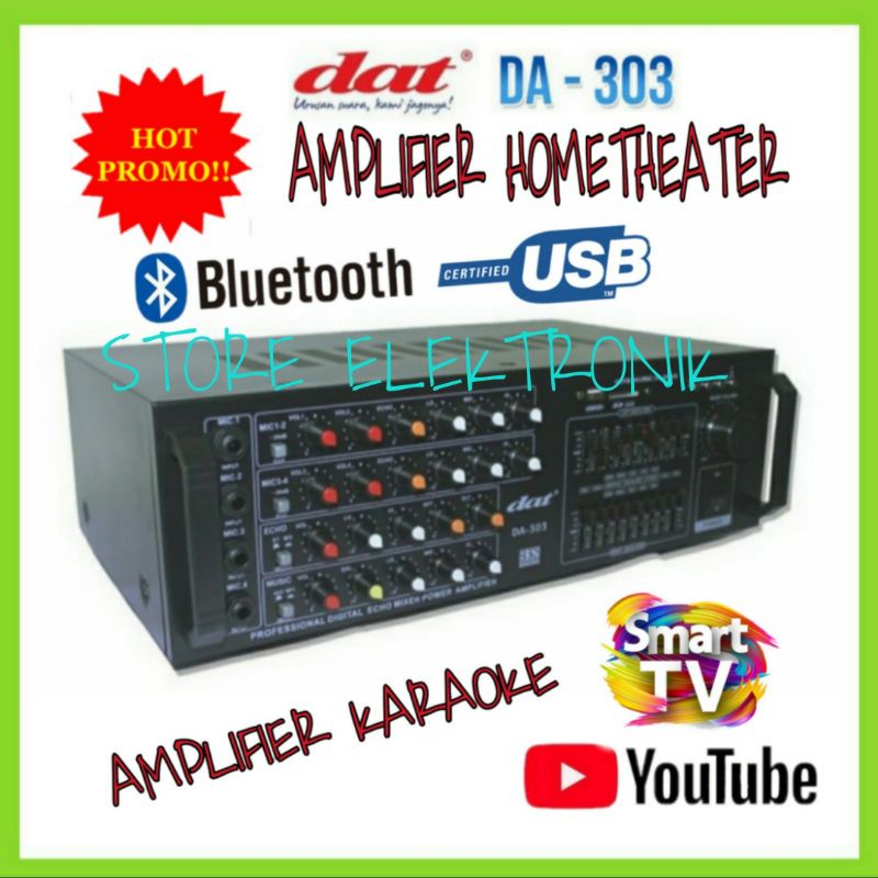 Amplifier DAT DA 303 / Ampli Karaoke / Ampli Home Theater / Ampli Bluetooth Usb