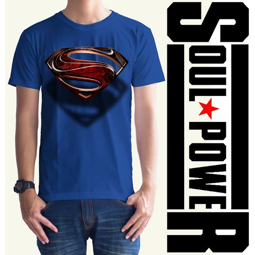 KAOS BAJU DISTRO 3D SATUAN SUPER HERO DC COMIC MAN OF STEEL LOGO ORIGINAL SOULPOWERSTYLE