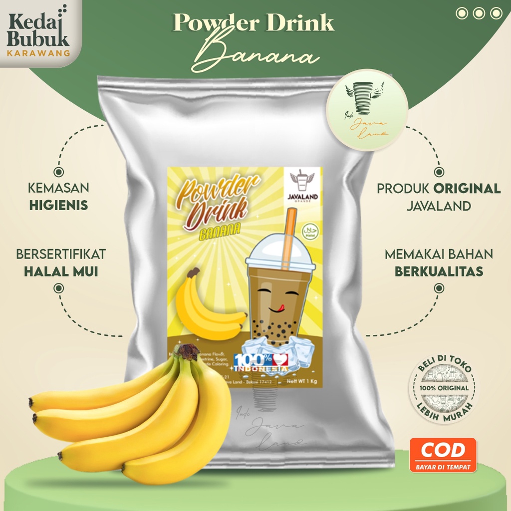 

Bubuk Minuman Bubble Powder Drink Rasa Banana original Javaland