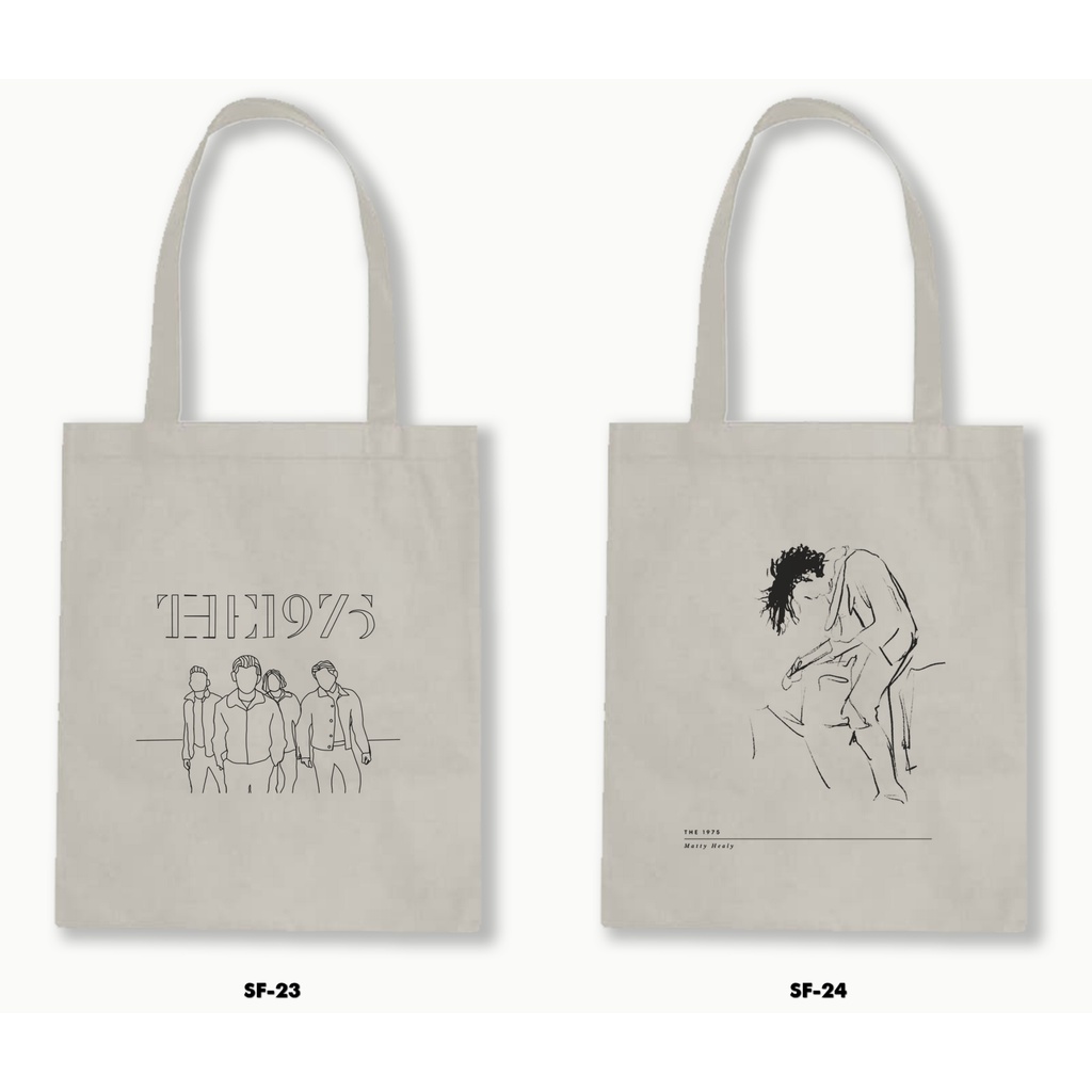 Tas Tote Bag Resleting Kanvas/Blacu  - The 1975 B