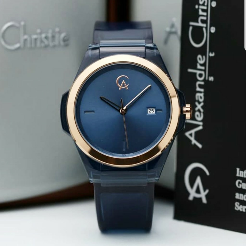 AC alexandre Christie AC 2809 original wanita biru transparan tali karet