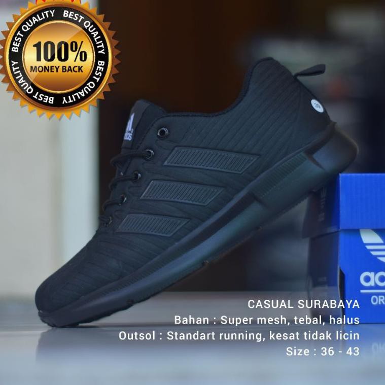 ➼Bestseller⋆ GEJG7 Sepatu Sekolah Hitam Full. Sepatu Adidas Hitam Polos. Sepatu Hitam Laki Perempuan