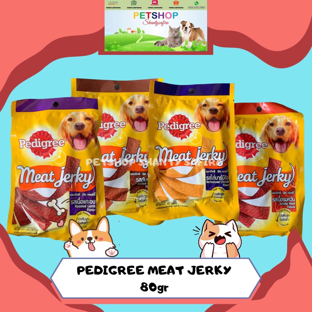 SNACK ANJING PEDIGREE MEAT JERKY STRIP 80 GRAM