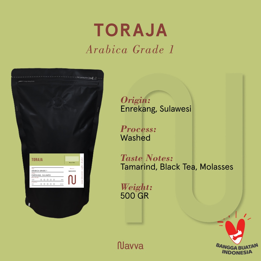 

Biji Kopi / Coffee Beans Premium 100% Arabica Toraja Enrekang 500 Gram
