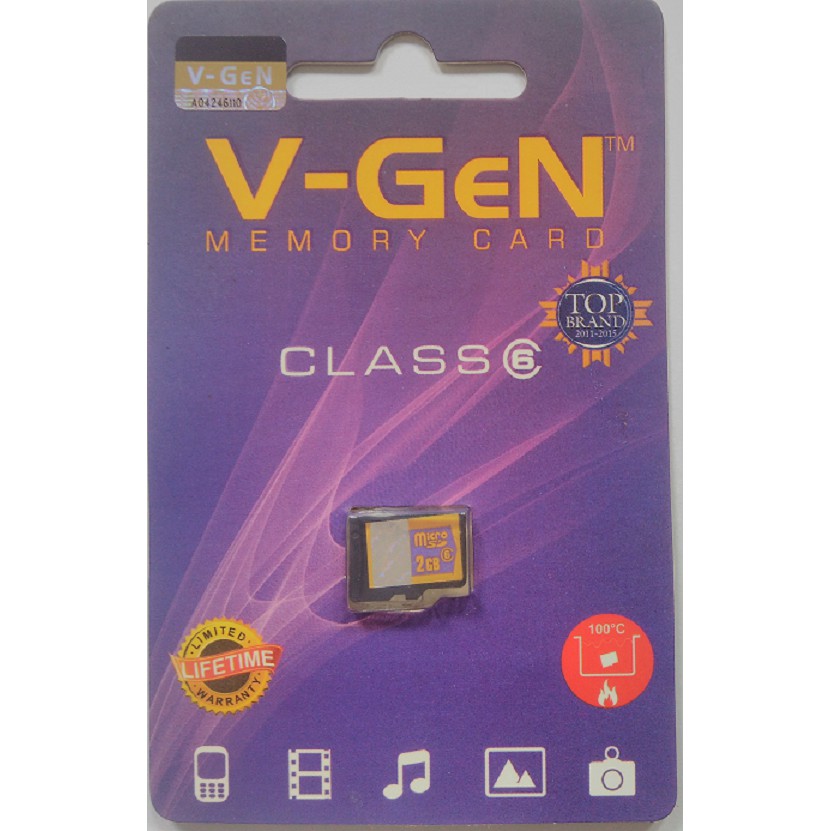 MICRO SD VGEN 2 GB CLASS 6  (DIJAMIN ASLI) TANPA KEMASAN