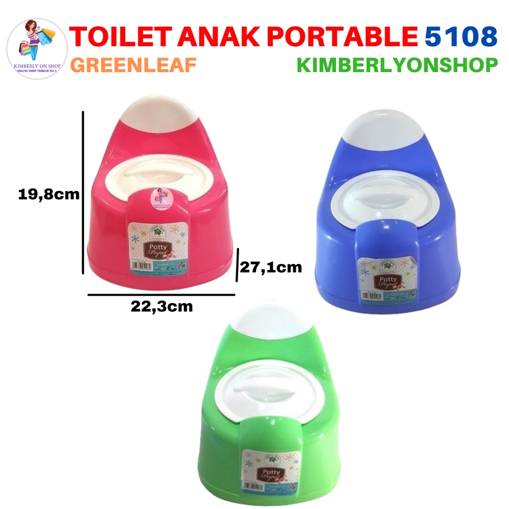 Toilet Seat Anak Portable Pispot Trina 5108 Green Leaf