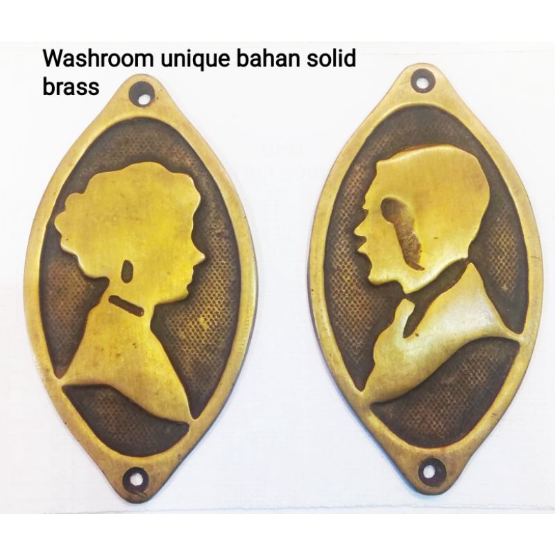 Washroom/Logo untuk toilet terbuat dari bahan kuningan