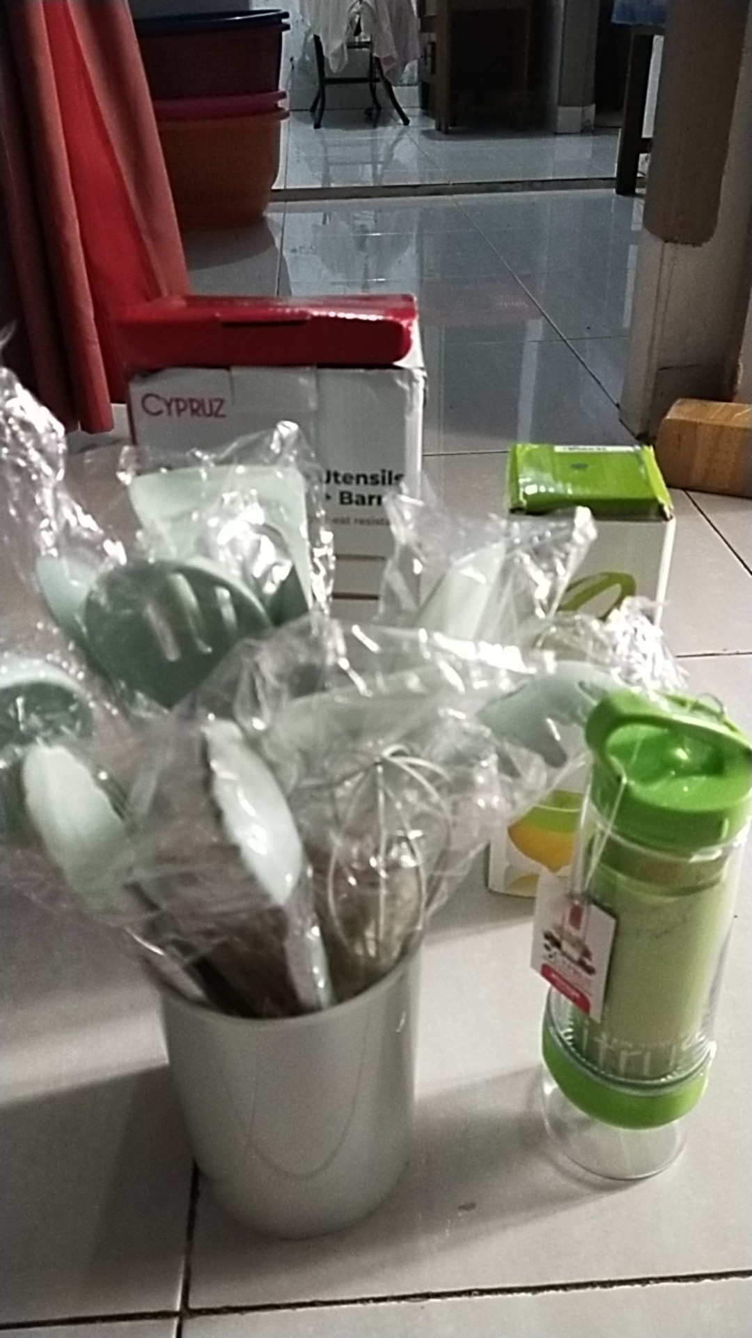 Cypruz Kitchen Utensils Set Of 12 Tosca Grey Peach | Spatula Silicone | Sutil Masak