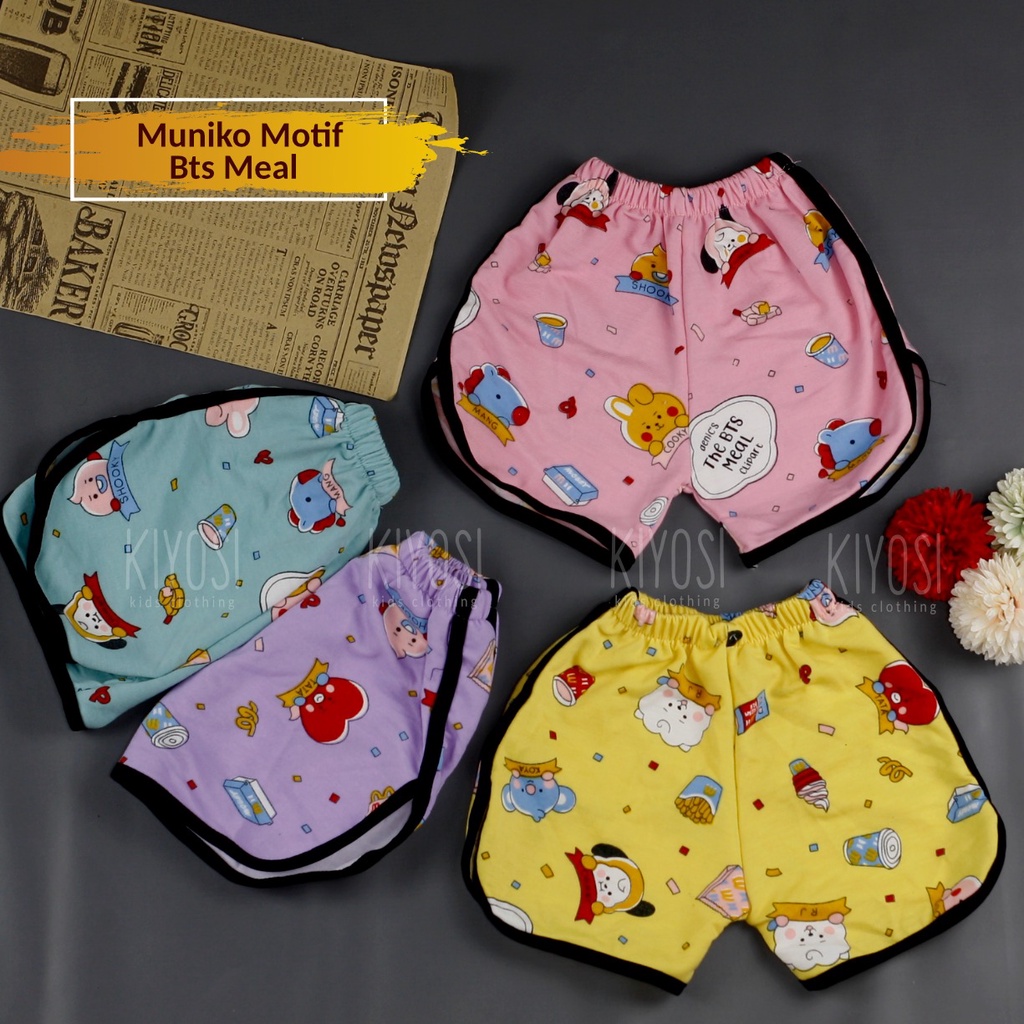 KIYOSI Celana Pendek Anak Muniko Babyterry / Hotpants Anak Muniko / Celana Anak Perempuan Motif 1-5th