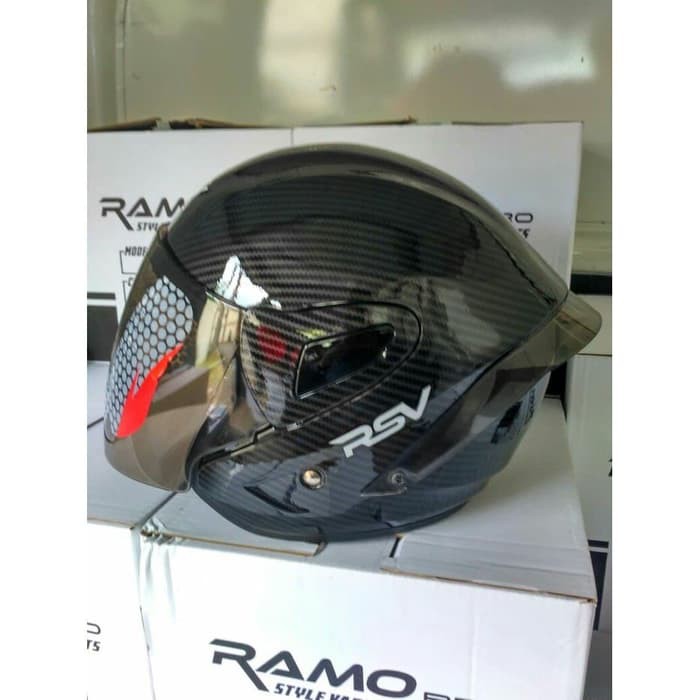 BAYAR DI TEMPAT Helm Rsv Windtail Carbon Smoke - Helm Half Face