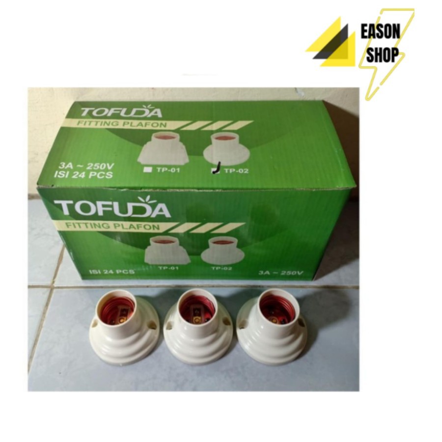 Fitting Fiting Plafon Piting Lampu Holder Bulat Lampu E27 Tofuda