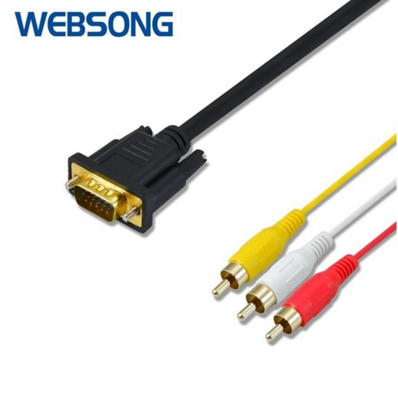 Kabel VGA Male to 3RCA AV Male 1.5M High Quality Websong