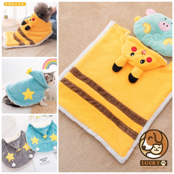 Baju Kostum Jubah Anjing Kucing Besar Kecil Pikachu Minipom Poodle Shitzu