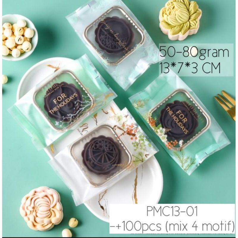 PLASTIK MOONCAKE 50-80 GRAM 100pcs PLASTIK SEALER KUE BULAN MOTIF CUTE  TERBARU