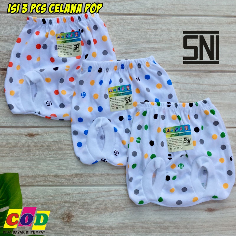 Kualitas Premium - 3 PCS Celana Bayi Baru Lahir Celana POP celana Kacamata SNI Almeera Baby and Kids