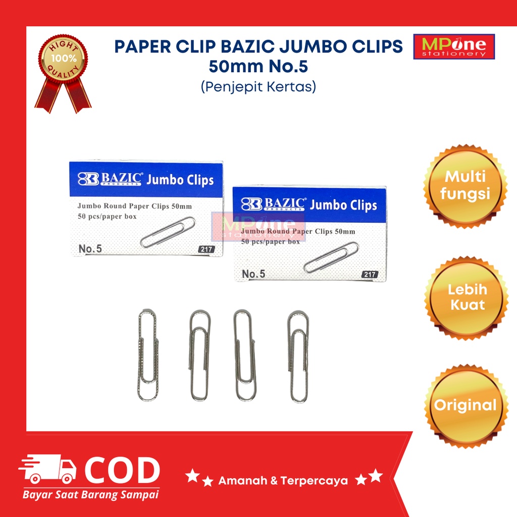 

Paper Clip Kertas No. 5 / Klip Kertas Jumbo / Penjepit kertas Ukuran Besar / Paperclip Jumbo No 5