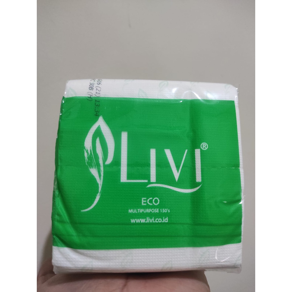 (Satuan) Tisu Livi Eco Multipurpose 150's 100% Virgin Pulp Tisu Serbaguna