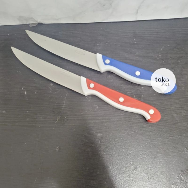 merah atau biru - pisau dapur 5 inci 12 cm kitchen knife paring warna buah kecil small knife pemoton