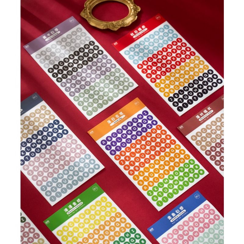 

2 Lembar Sticker Motif Number Letter Untuk Jurnal DIY Scrapbook--MS0188