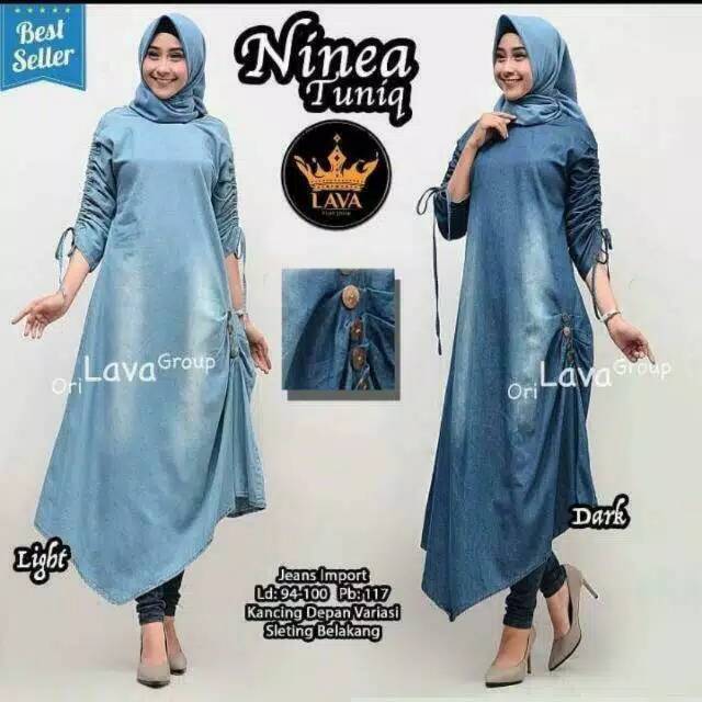 tunik jeans panjang ninea