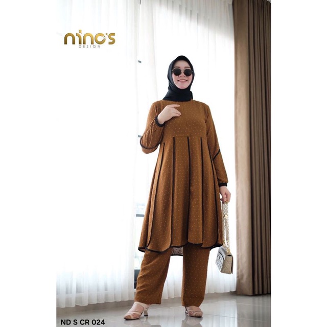 Ready Stelan Tunic dan Celana ND S CR 0024 ori by ninos design